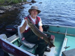 Brad with Northern Pike Caught at Flindt Landing Camp