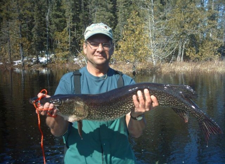 Gary Holding Northern Pike Caught at Flindt Landing Camp